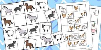 Farm Animal Sudoku - Activities, Activity, Game, Games, Puzzle