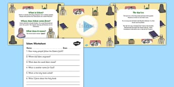 Islam Powerpoint and Worksheet Pack - islam, islam information, islam powerpoint, islam worksheet, re powerpoints, re worksheets, islam task setter, KS2 RE