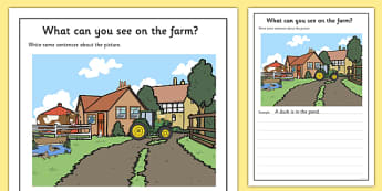 Farm Scene Writing Stimulus Picture Writing Frames