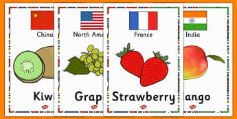 Fruit and Their Continents Display Posters - fruit, continents, display posters, display, posters