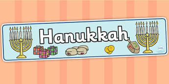 Hanukkah Display Banner - Religion, faith, banner, display, sign, synagogue, hanukkah, jew, jewish, God, RE, rabbai