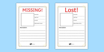Missing! Lost Pet Writing Frames - missing pet, lost pet, writing frame, page borders, writing templates, template, writing aid, roleplay, fill in, pets, cat, dog, rabbit, help poster, animal