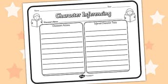 Character Inferencing Reading Comprehension Activity - character inferencing, comprehension, comprehension worksheet, character, discussion prompt, reading 