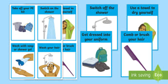 Personal Hygiene After Exercise Flashcards - hygeine, hygiene, persona, sen, flashcards, routine, PE, kit, uniform