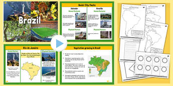 KS2 Brazil Lesson Teaching Pack - geography, brazil, countries