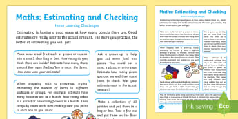 EYFS Maths: Estimates How Many Objects... Home Learning Challenges - EYFS, Early Years, Estimate, count, Check, Counting, Estimation, Numeracy, Maths, Mathematics, Numbe
