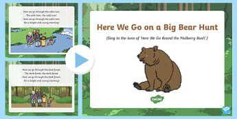 Here We Go on a Big Bear Hunt Song PowerPoint