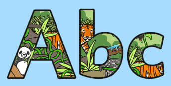 Jungle Themed Display Lettering - jungle, jungle display, letters
