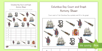 Columbus Day Count and Graph Activity Sheet - columbus day, columbus, christopher columbus, counting, graphing, count and graph, activity sheet, c