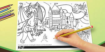 Fairytale Themed Doodle Page - doodle, page, fairytale, fairy