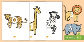 0 30 Numbers On Safari Animals - counting, counting aid, animal