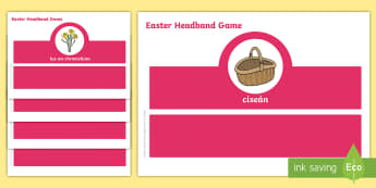 Easter, Oral Language Headband Game Gaeilge - Gaeilge, cluiche teanga, cáisc, ag caint, earrach, spring, Irish