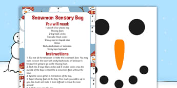 Snowman Sensory Bag - snowman, sensory bag, sensory, bag, winter