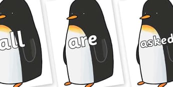 Tricky Words on Penguin to Support Teaching on Lost and Found - Tricky words, DfES Letters and Sounds, Letters and sounds, display, words