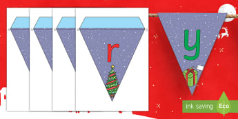 Merry Christmas Bunting English/Italian - merry christmas, bunting, themed bunting, display, flags, EAL