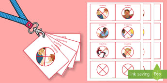 Lanyard Sized Visual Support Cards - behaviour, ks3, ks4, warning, reminder