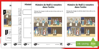Histoire de Noël à remettre dans l'ordre - Nativité, naissance, Jésus, Joseph, Marie,French