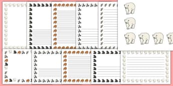 Bears Page Borders - Bear, bears, page border, a4 border, template, animals, polar bear, koala bear, brown bear, grizzly bear, sloth bear,  bear resources