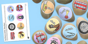 The Wheels on the Bus Story Stones Image Cut-Outs - nursery, rhyme, song, early, years, KS1 key, stage, 1, one, craft, design 