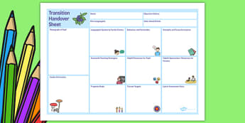 EAL Transition Handover Sheet to a New School - transition, school