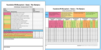 Foundation PE (Reception) - Games - The Olympics Assessment Pack - EYFS, PE, Physical Development, Planning