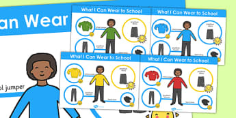 What I Can Wear to School Boys Poster - school, boys, poster
