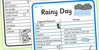 Rainy Day Outdoor Play Ideas - rainy day, rain, outdoor play, play ideas, ideas for play, games, activities, game ideas, activity ideas, ideas for games