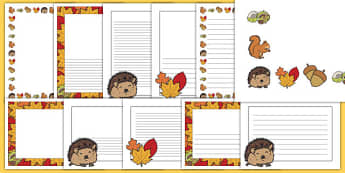 Autumn Page Borders - Page border, border, autumn holiday border.  Autumn, seasons, autumn pictures, autumn display, leaves, acorn, conker, atumn