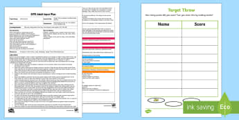 EYFS Target Throw Number and Recording Activity Adult Input Plan and Resource Pack - Mathematics, counting, count, number, EYFS, Early Years Planning, Recording, marks, Data, data handl