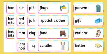 Birthdays Around the World Word Cards - birthdays, around the world, word, cards, word cards