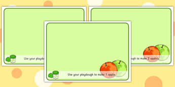 Basic Counting Apples Playdough Mats - counting playdough mats, apples playdough mats, numeracy playdough mats, maths playdough mats, sen, play doh, food