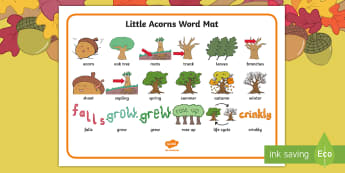 Little Acorns Word Mat - Twinkl originals, fiction, KS1, EYFS, Independent Writing, writing, vocabulary