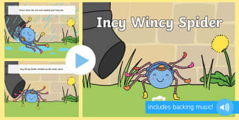 Incy Wincy Spider PowerPoint -  incy wincy spider, nursery rhymes, nursery rhyme powerpoint, incy wincy spider nursery rhyme powerpoint, rhyme, song