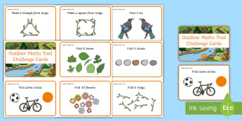 Outdoor Maths Trail Cards - Outdoor activity, outdoor games, outdoor cards, outdoor classroom, outdoor learning, maths trail cards, maths trail, numeracy