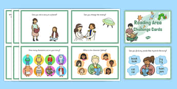 Reading Area Challenge Cards - challenge, cards, reading, area