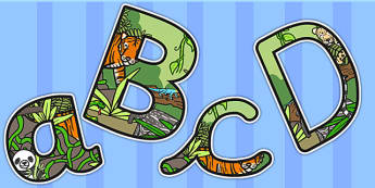 Jungle Themed Size Editable Display Lettering - jungle, letters