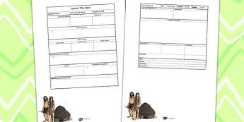 Stone Age Themed Editable Individual Lesson Plan Template   