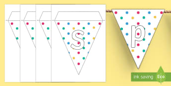 Spotty Themed Party Display Bunting