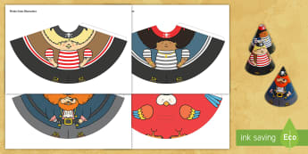 Pirate Cone Characters - pirate, cone, characters, craft, cones