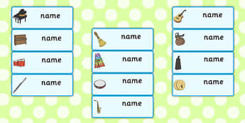 Editable Music Drawer, Peg, Name Labels - Editable Label Templates, Music, Resource Labels, Name Labels, Editable Labels, Drawer Labels, Coat Peg Labels, Peg Label, KS1 Labels, Foundation Labels, Foundation Stage Labels, Teaching Labels instrument, a
