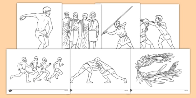 Ancient Olympics Colouring Pages Ancient Olympics Colouring Pages
