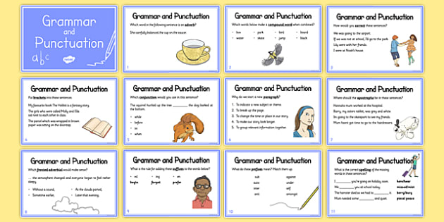 Year 4 Grammar And Punctuation Challenge Cards Grammar