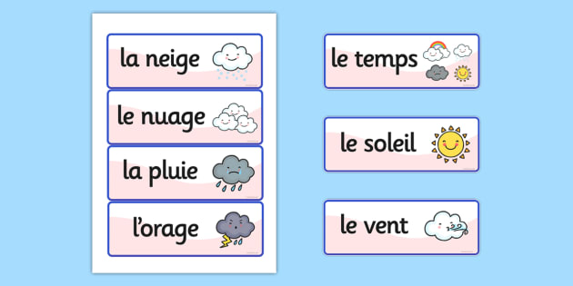 T T 6299 French Weather Vocabulary Cards_ver_1