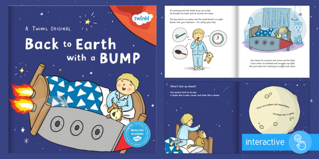 Back to Earth with a Bump eBook - space, story, travel, planet, Sun, fiction, KS1, little boy, adventure, earth, science