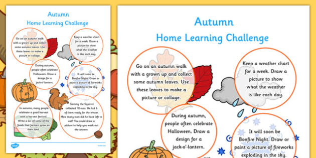 Autumn Home Learning Challenge Sheet Reception FS2 - homework, term 1, early years, activity, games, worksheet, reception