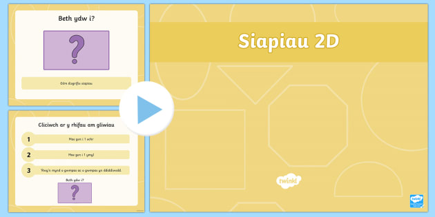 Pŵerbwynt Priodweddau Siapiau 2D