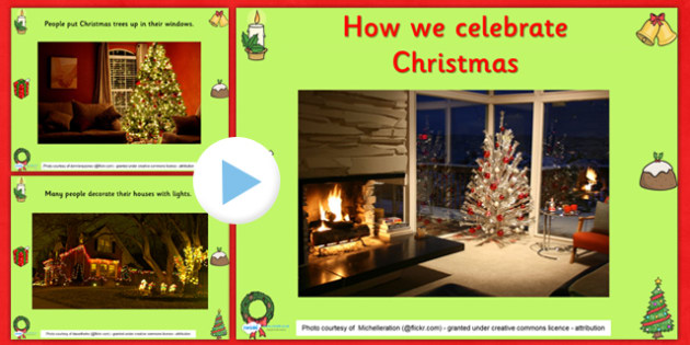 How We Celebrate Christmas PowerPoint - christmas, christmas powerpoint, how we celebrate christmas, christmas themed, information powerpoint, religion