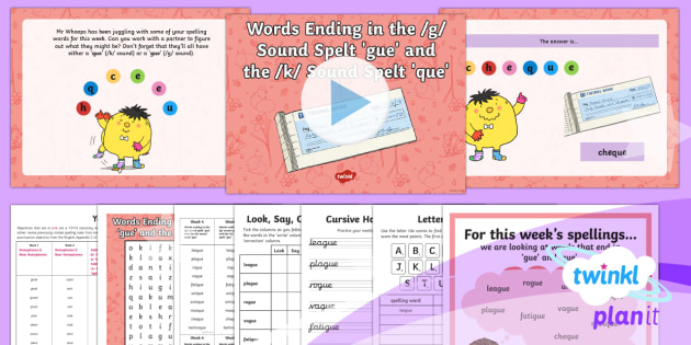 PlanIt Spelling Year 3 Term 2B W4 Words Ending In The g Sound