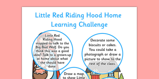 Little Red Riding Hood EYFS Home Learning Challenge Sheet Reception FS2 - little red riding hood, eyfs, challenge