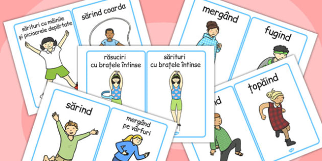 Activitati la Educatie Fizica - imagini, denumiri activitati, Romanian